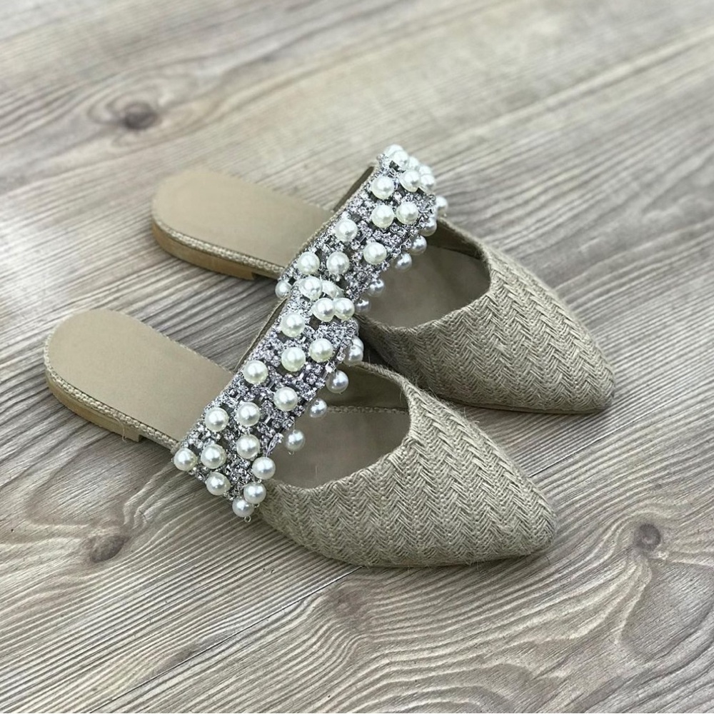 Gorgeous Rattan Pearl Strappy Sandals